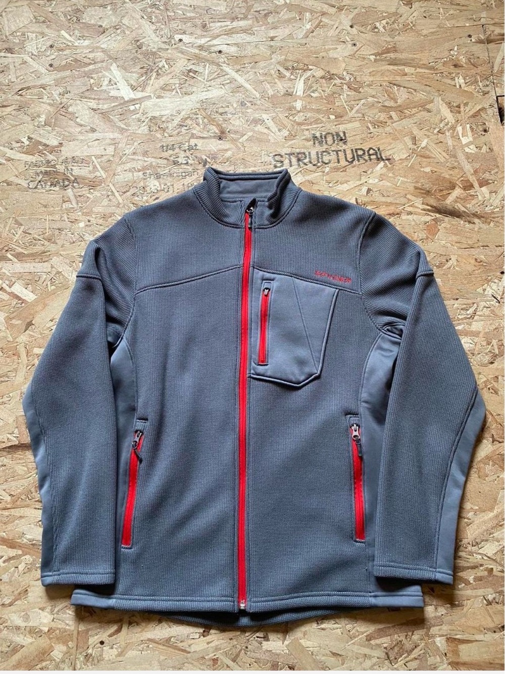 Spyder Gray  Vest /Jacket with Red Zippers